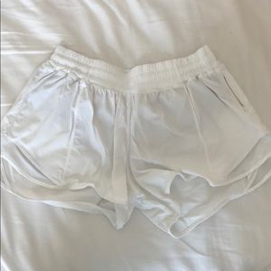 White Lulu lemon Running Shorts